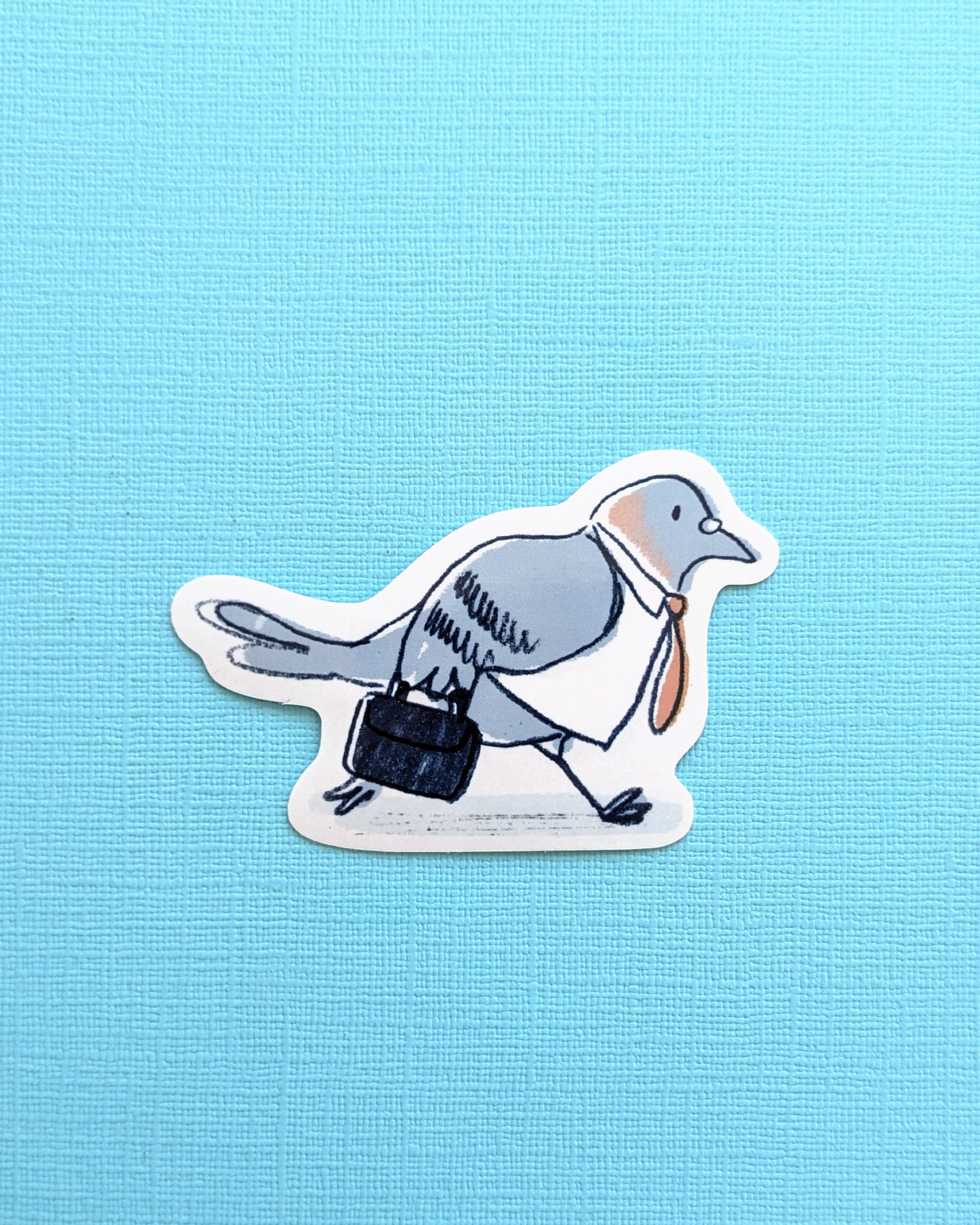 Mr Pigeon Off to Work - Vinyl Sticker