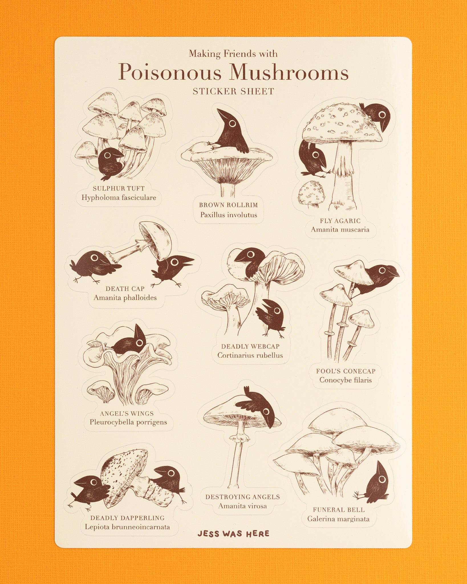 Poisonous Mushrooms - Vinyl Sticker Sheet