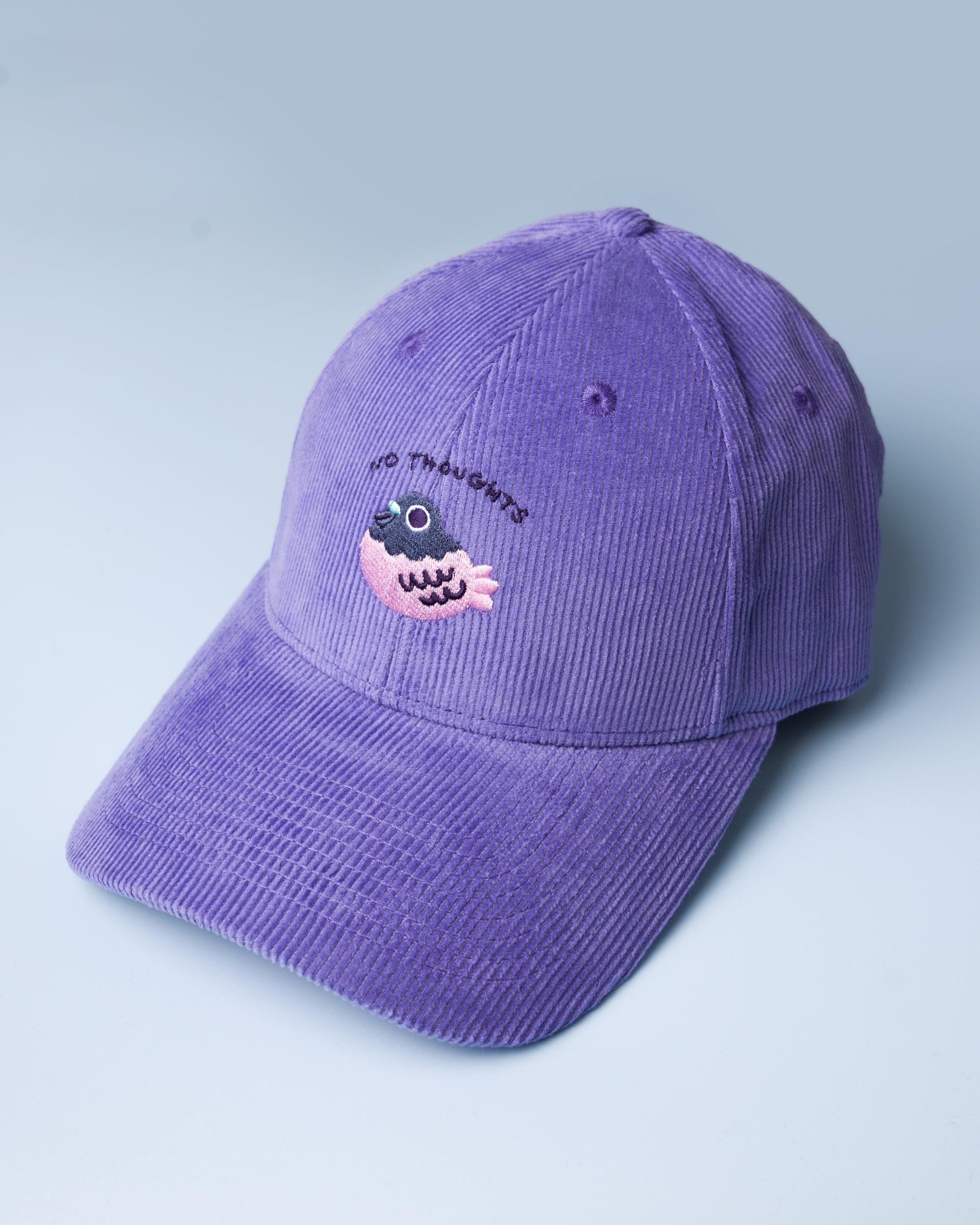 No Thoughts Pigeon - Purple Corduroy Cap