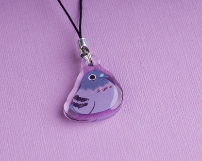 Mini Pigeon - Acrylic Phone Charm