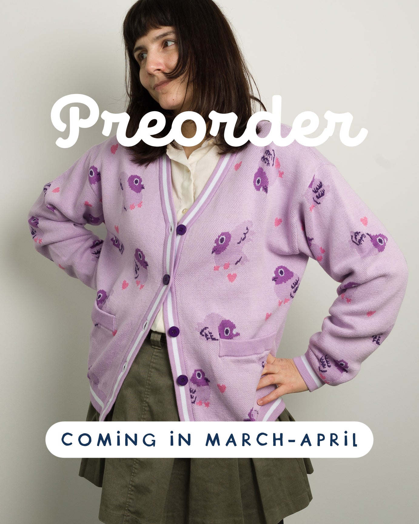 PREORDER Pigeons and Hearts - Cotton Knit Cardigan