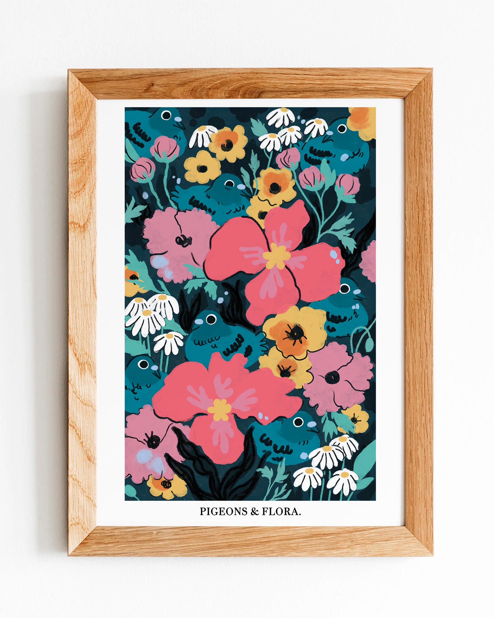 Pigeons & Flora - A5/A4 Art Print