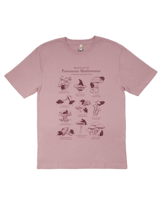 NEW Poisonous Mushrooms - Purple Rose Pink T-shirt