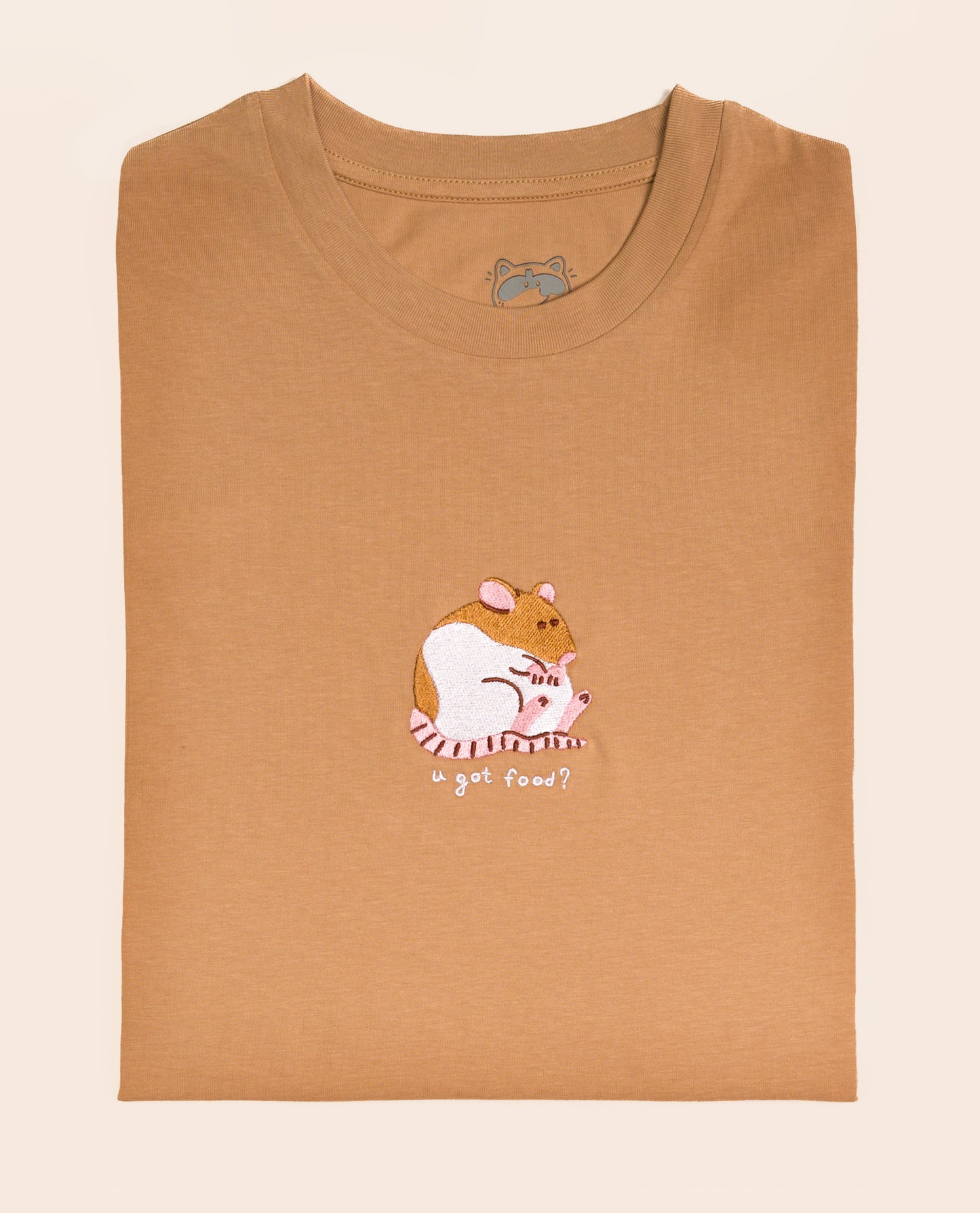U Got Food - Rat Embroidered Sand T-shirt