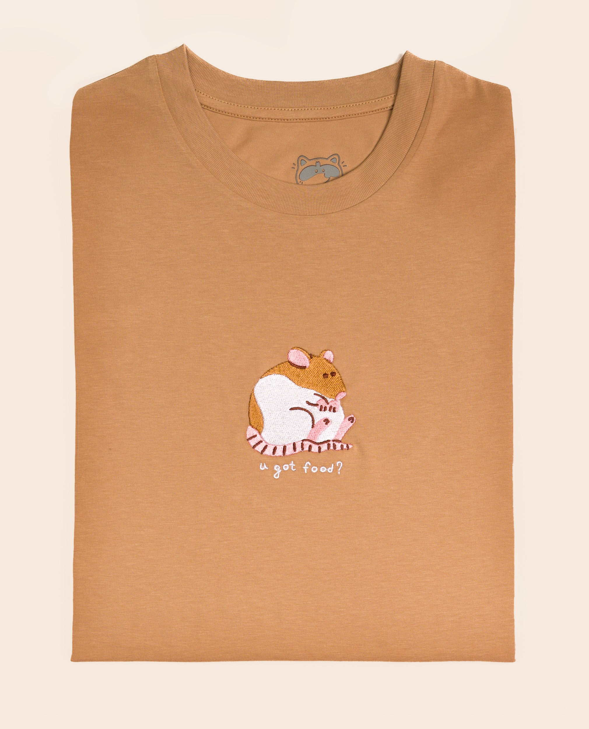 U Got Food - Rat Embroidered Sand T-shirt