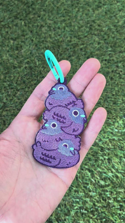 Pigeon stack - Embroidered Keychain