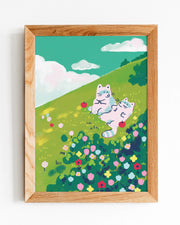 Raccoons in the Meadow - A5/A4 Art Print