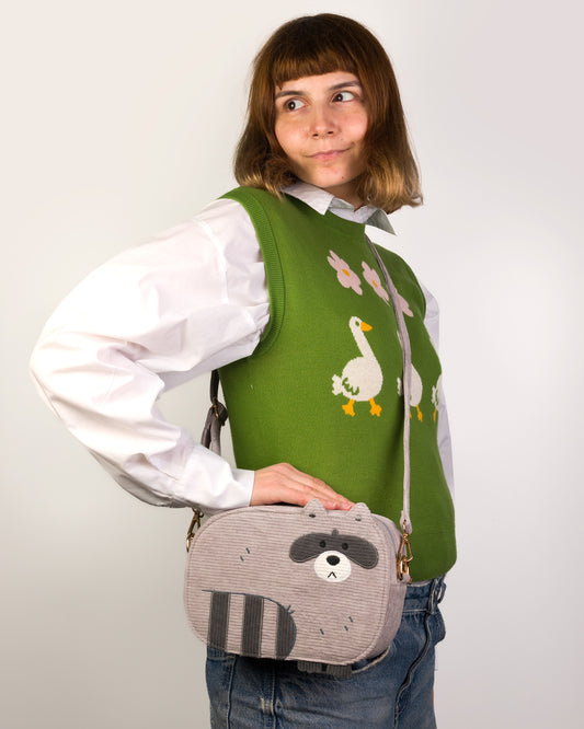 PREORDER Raccoon - Corduroy Crossbody bag