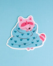 Raccoon in a Blanket - Vinyl Sticker