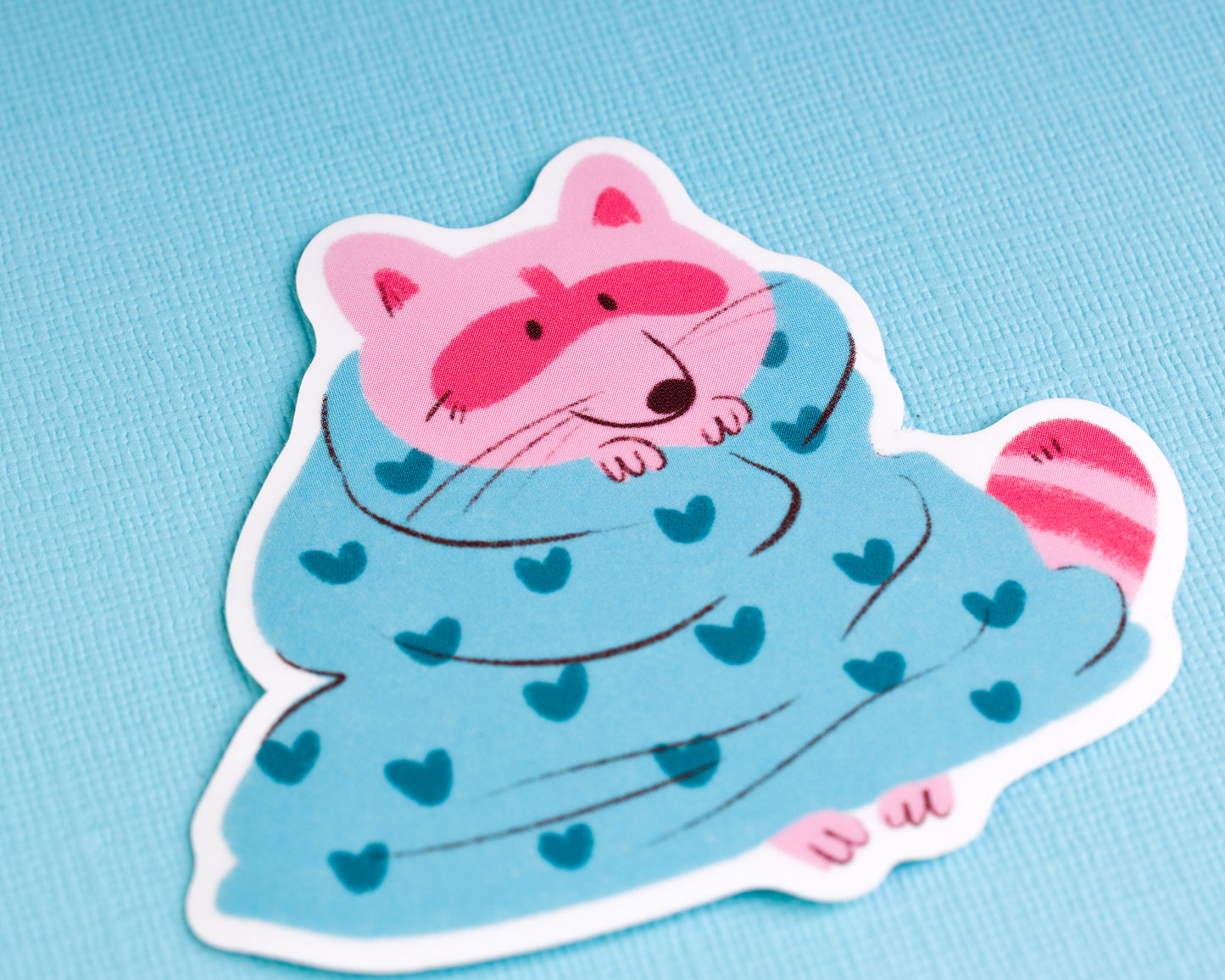 PREORDER Raccoon in a Blaket - Vinyl Sticker