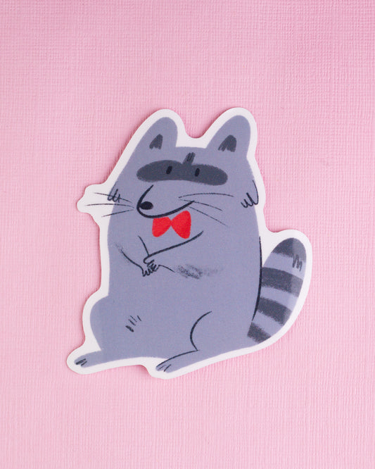 Polite Raccoon - Vinyl Sticker