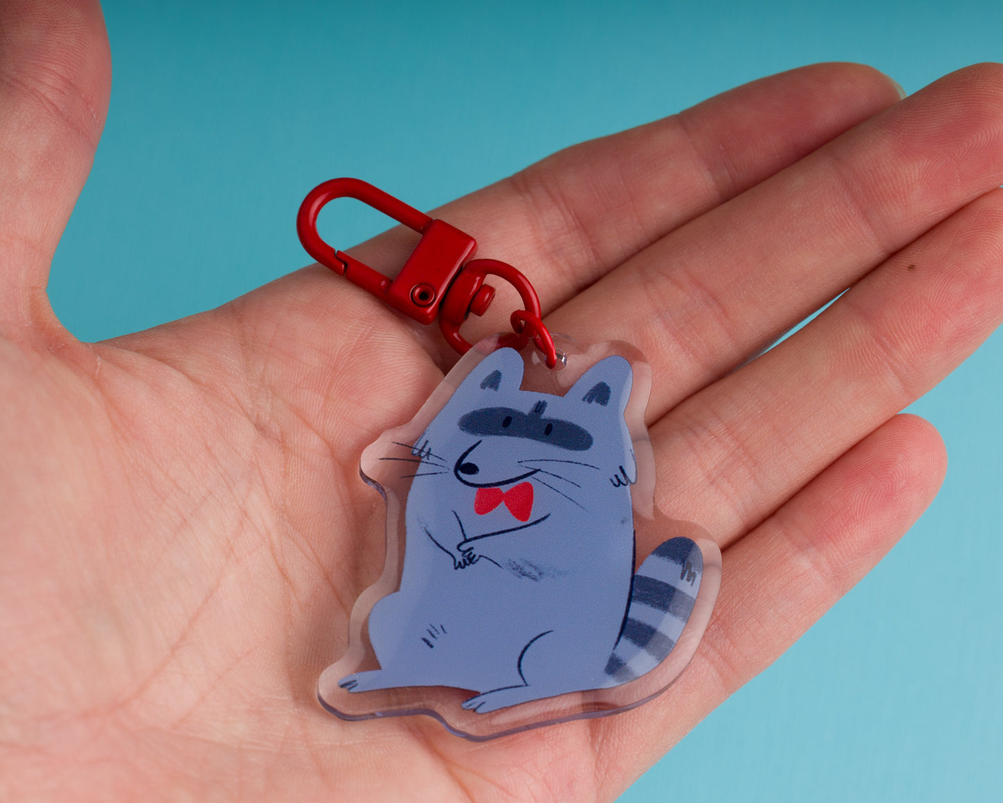Polite Raccoon - Acrylic Keychain