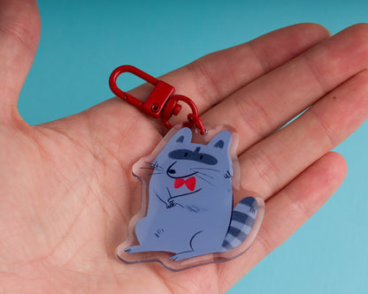 Polite Raccoon - Acrylic Keychain