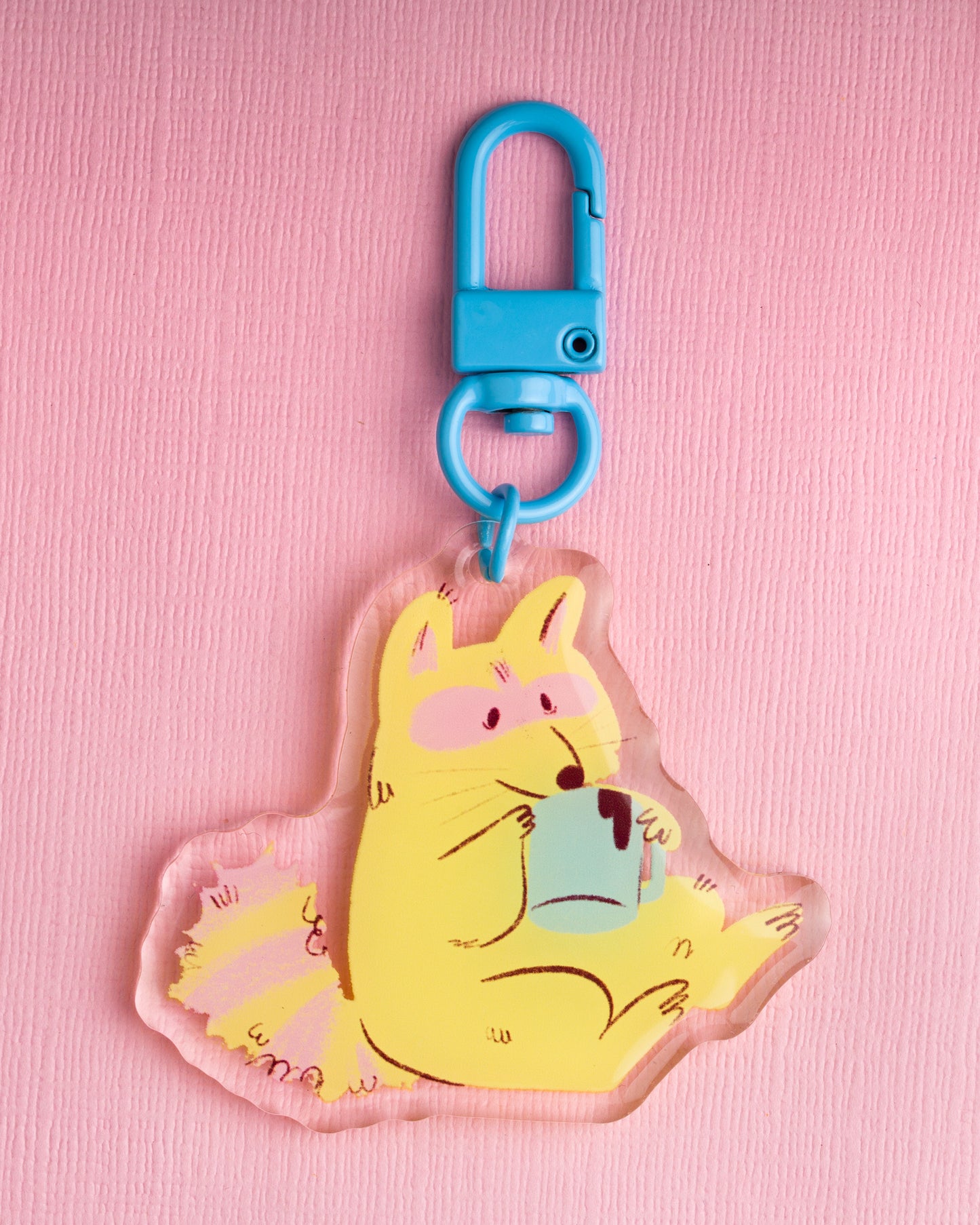 Caffeinated Raccoon - Acrylic Keychain