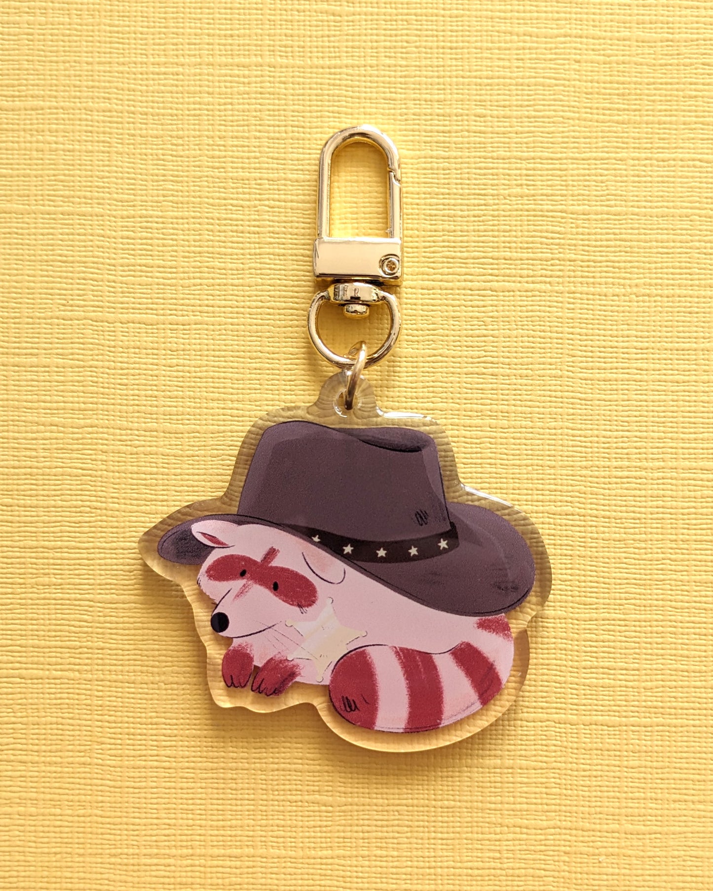 Cowboy Raccoon - Acrylic Keychain