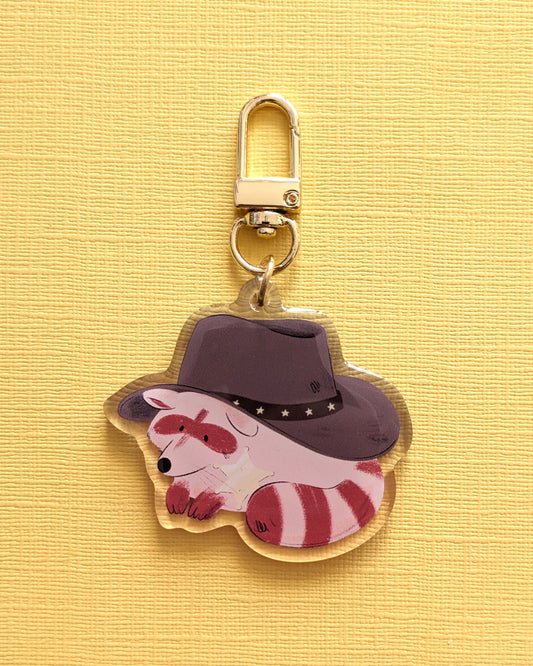 B-GRADE Cowboy Raccoon - Acrylic Keychain