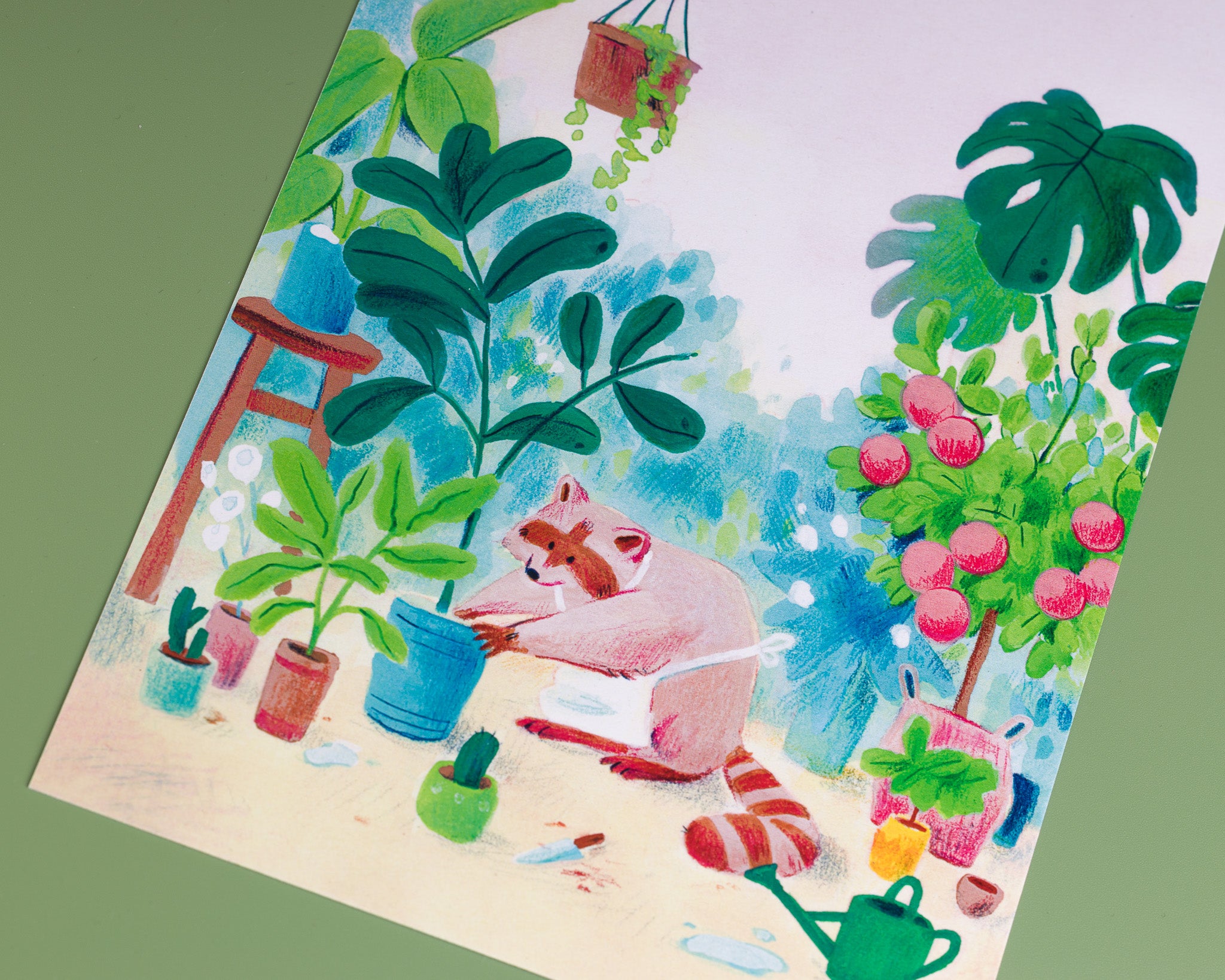 Raccoon Gardener - A5/A4 Art Print