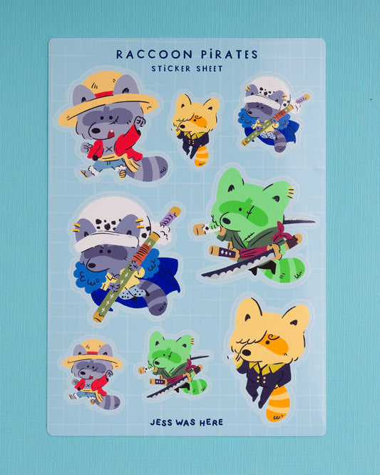 Raccoon Pirates - Vinyl Sticker Sheet
