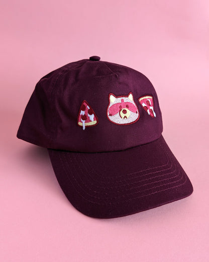 Pizza Raccoon - Burgundy Cap