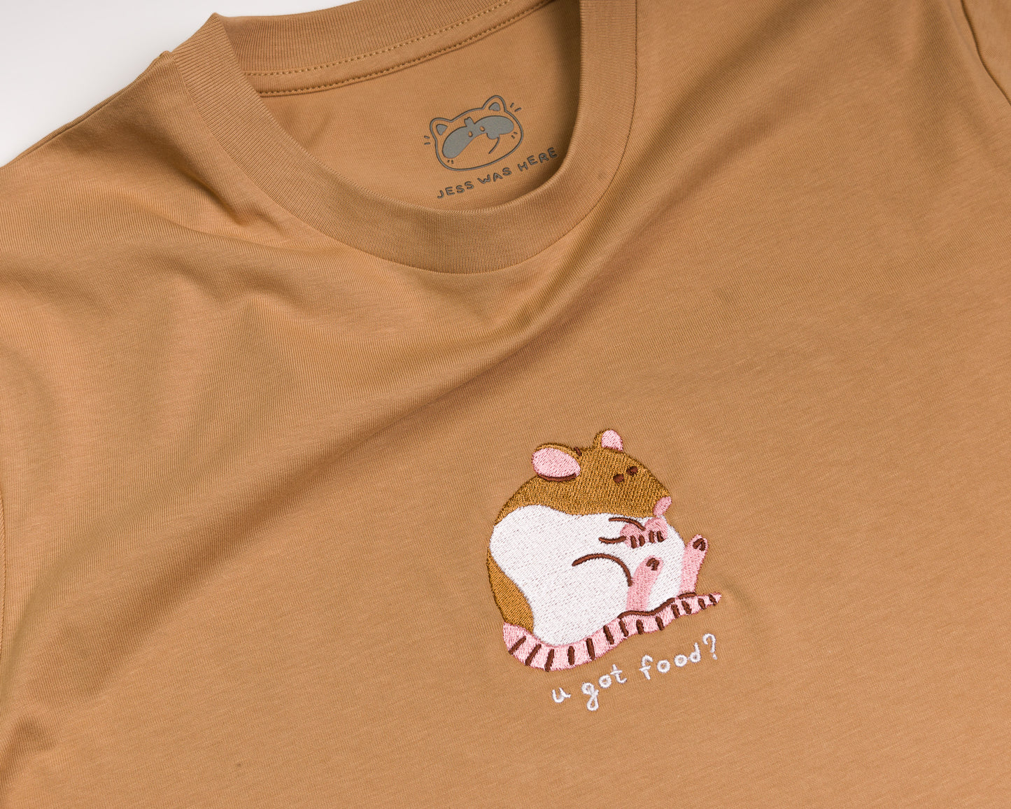 U Got Food - Rat Embroidered Sand T-shirt