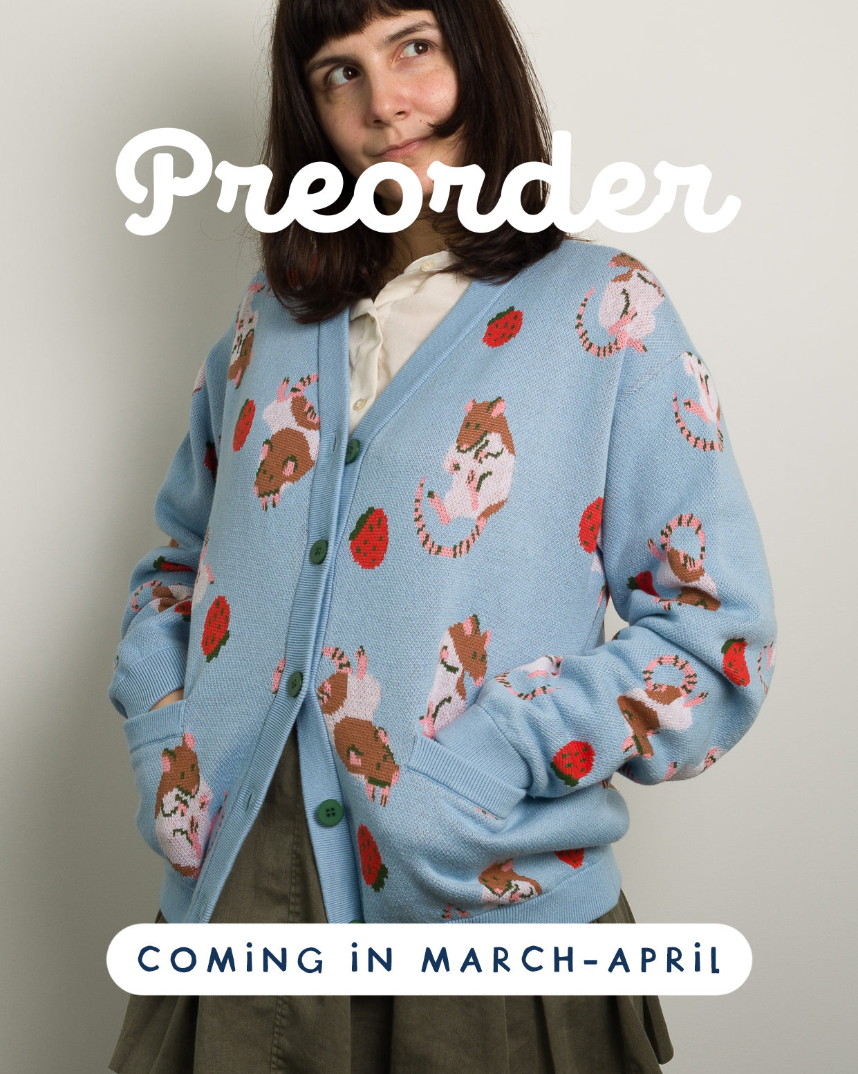 PREORDER Rats and Berries - Cotton Knit Cardigan