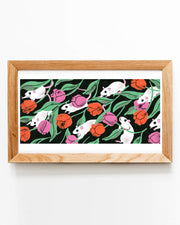 Rats and Tulips - wide Art Print