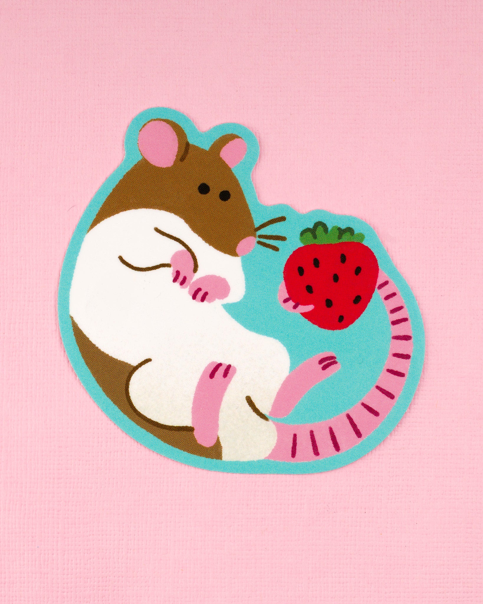 Rat and Strawberry - Vinyl Sticker