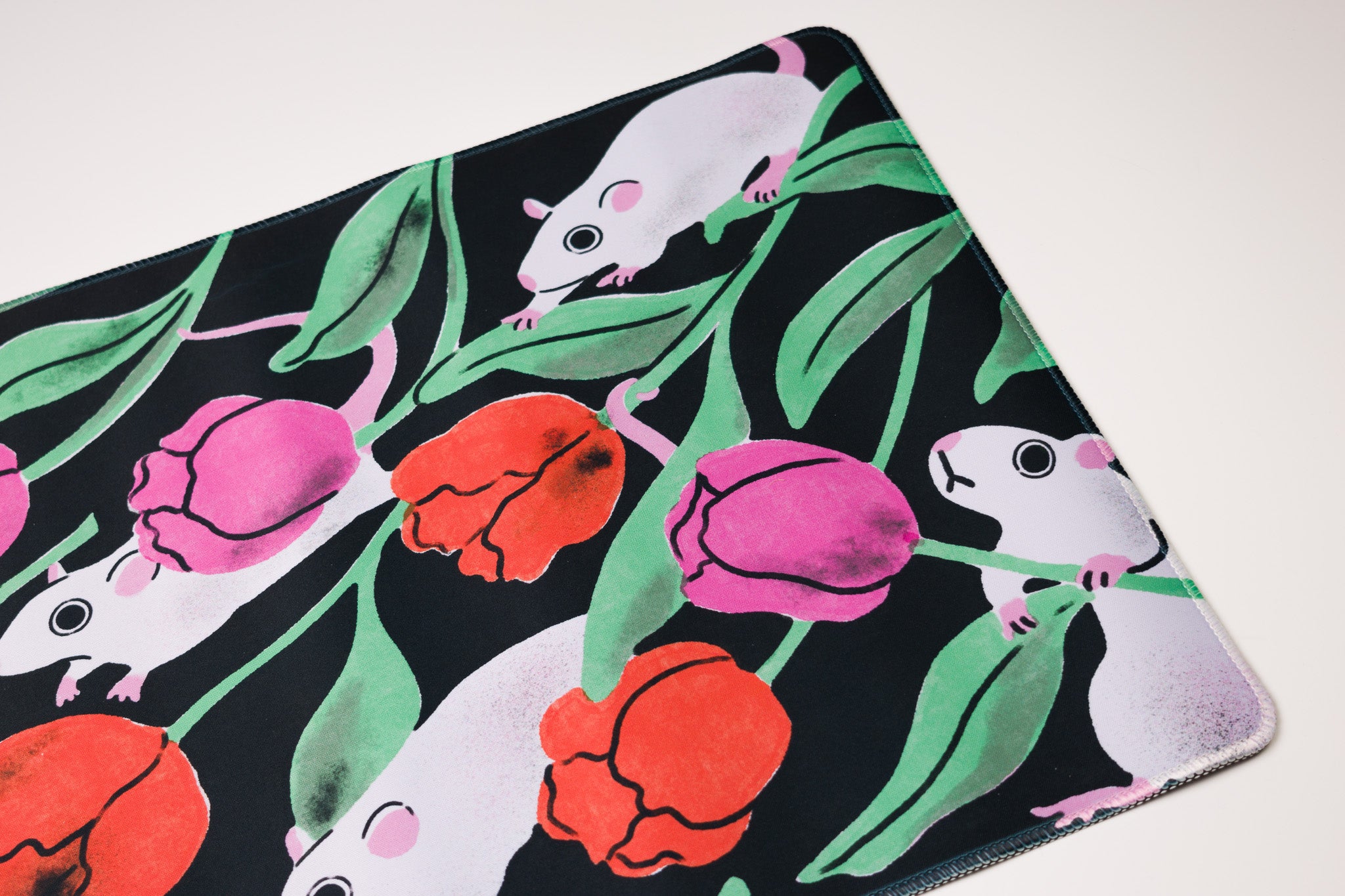 Rats and Tulips - Small Desk Mat