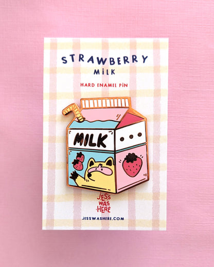 Strawberry Milk - Enamel Pin