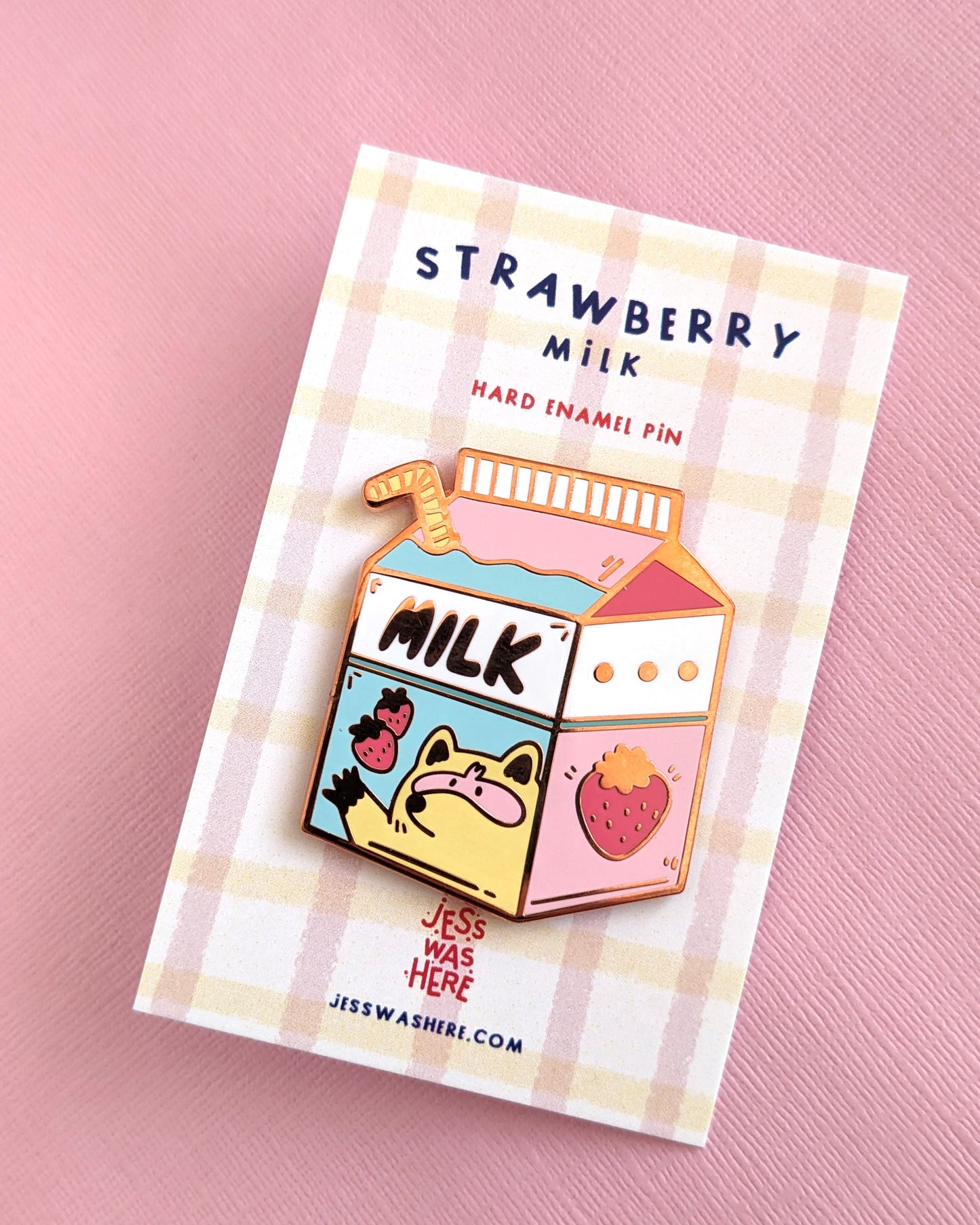 Strawberry Milk - Enamel Pin