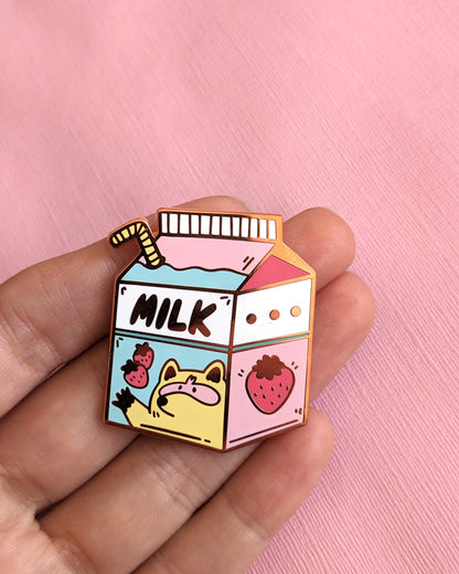 Strawberry Milk - Enamel Pin