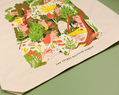 The Secret Raccoon Forest - Cotton Tote Bag