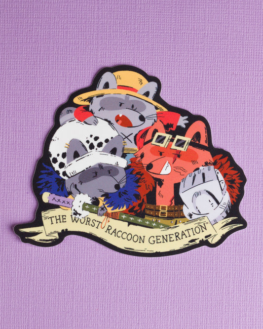Worst Raccoon Generation - Raccoon Pirates Vinyl Sticker