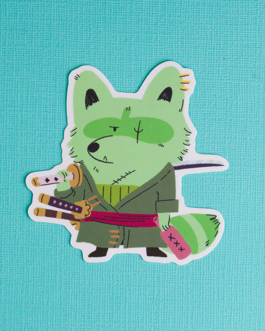 Swordsman - Raccoon Pirates Vinyl Sticker