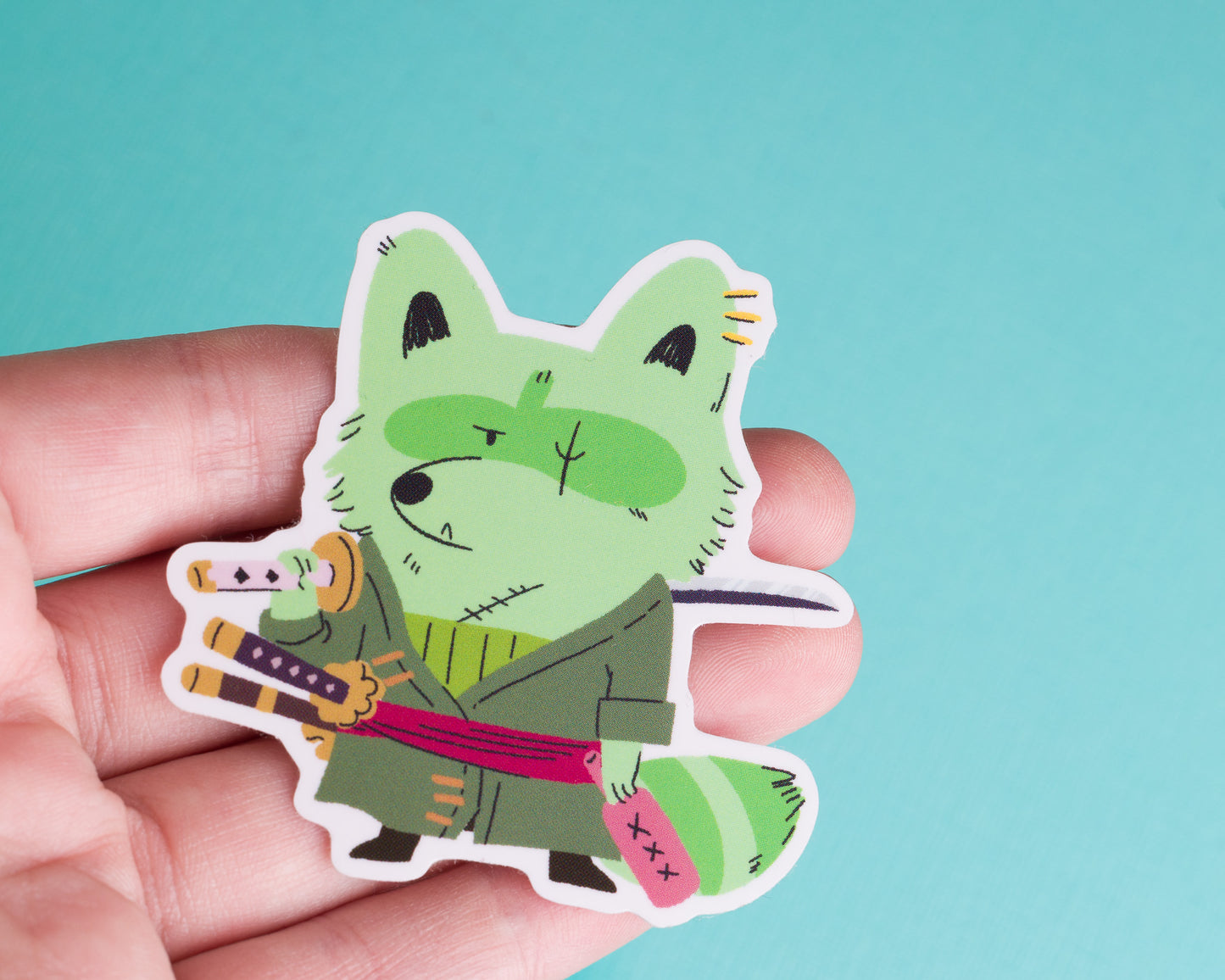 Swordsman - Raccoon Pirates Vinyl Sticker