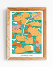 Capybaras & Oranges - A5/A4 Art Print