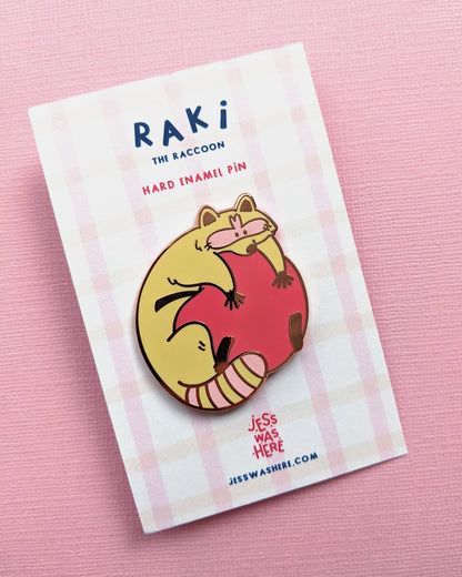 Raki the Racoon Apple - Enamel Pin