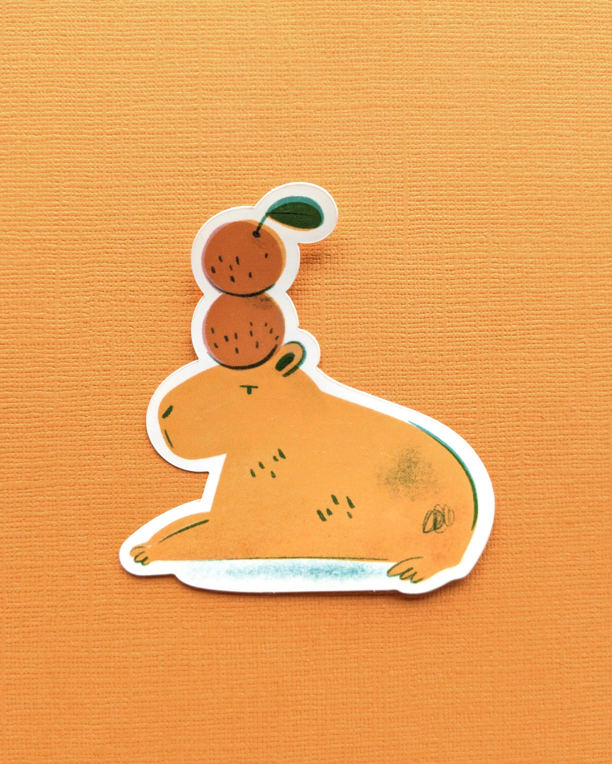 Capybara and Oranges Vinyl Sticker
