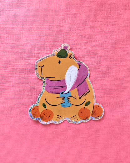 Cosy Capybara - Vinyl Sticker