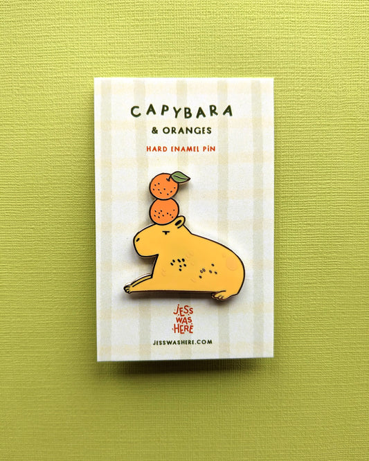 Capybara & Oranges - Enamel Pin