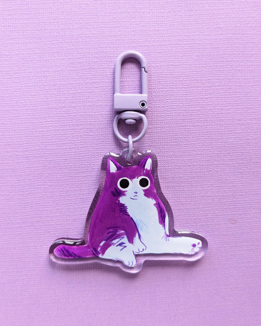 Chubby Cat - Acrylic Keychain