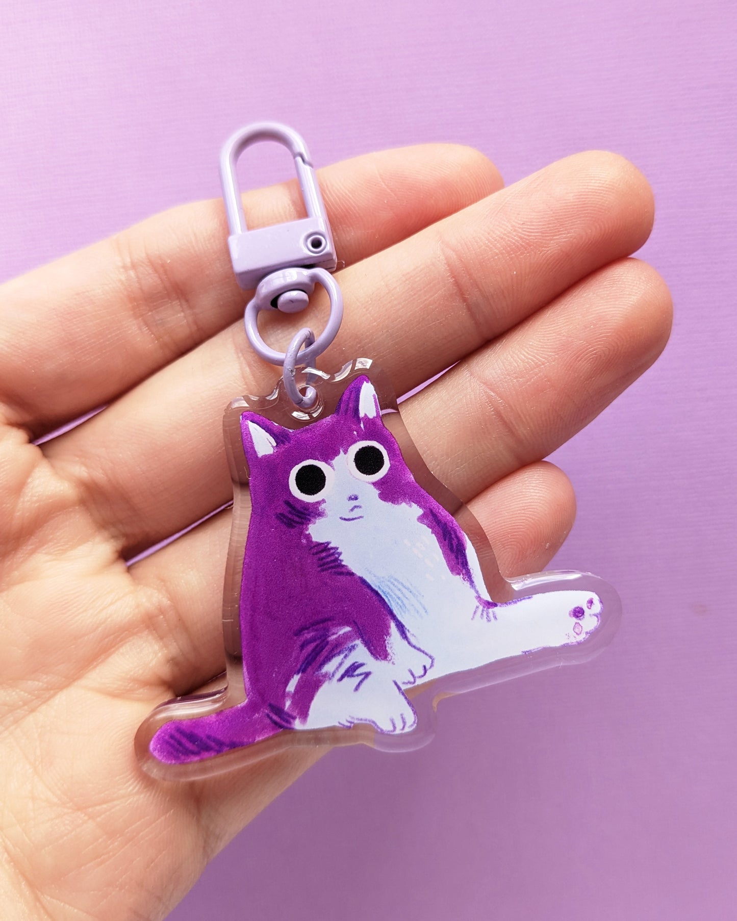 Chubby Cat - Acrylic Keychain