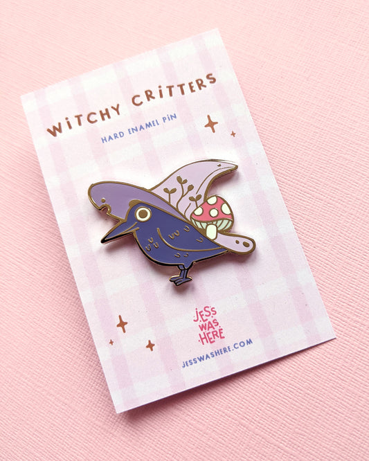 SECONDS Crow - Enamel Pin - Jess Was Here