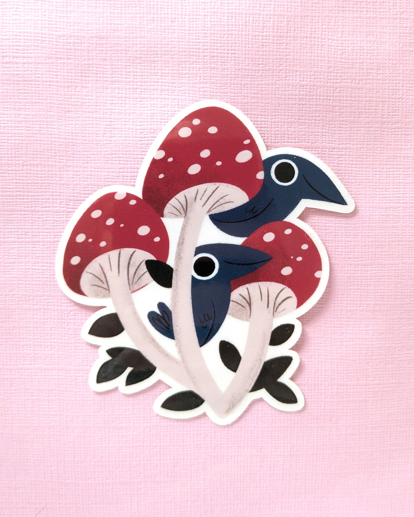 Crows and Mushrooms - Vinyl Sticker