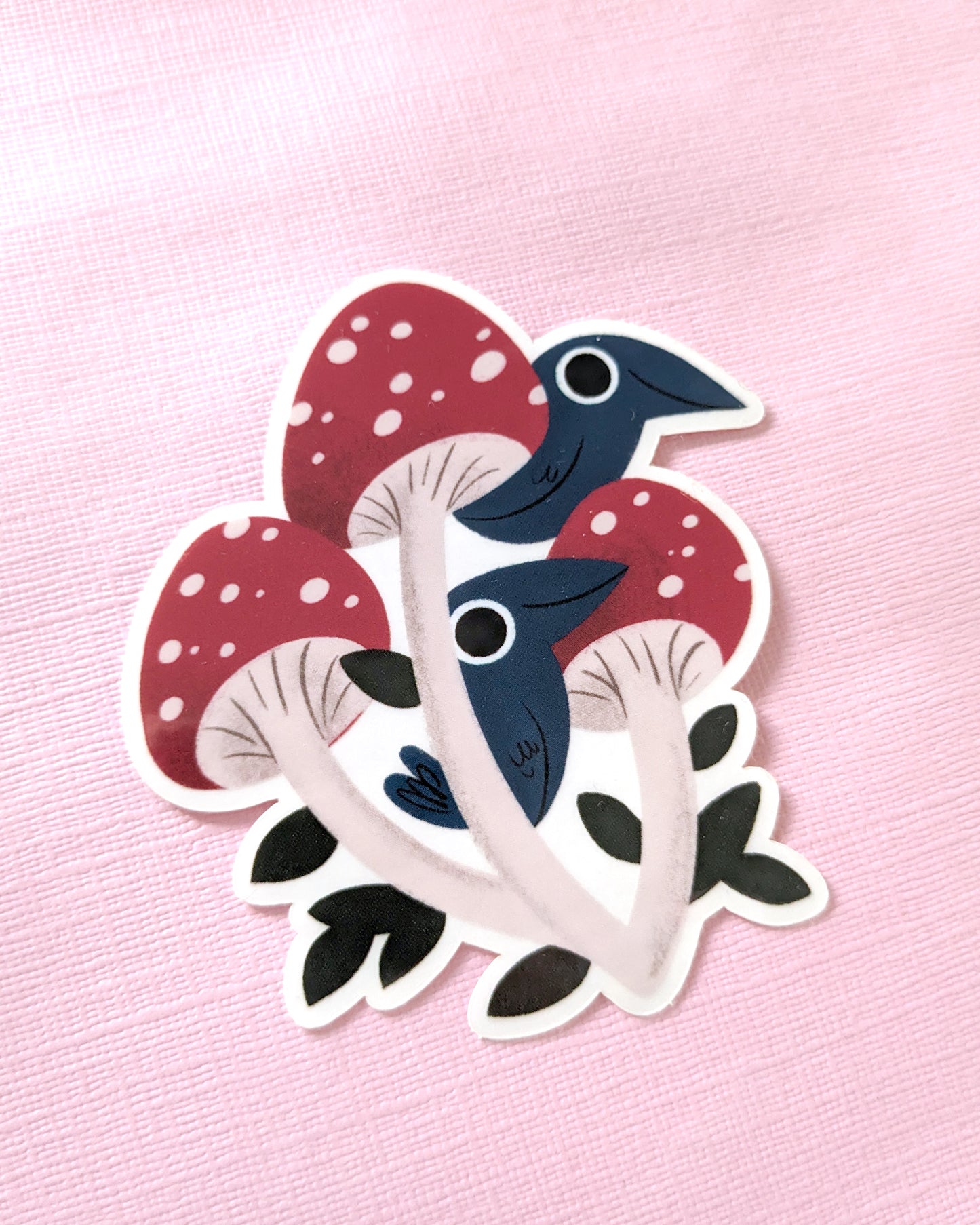 Crows and Mushrooms - Vinyl Sticker