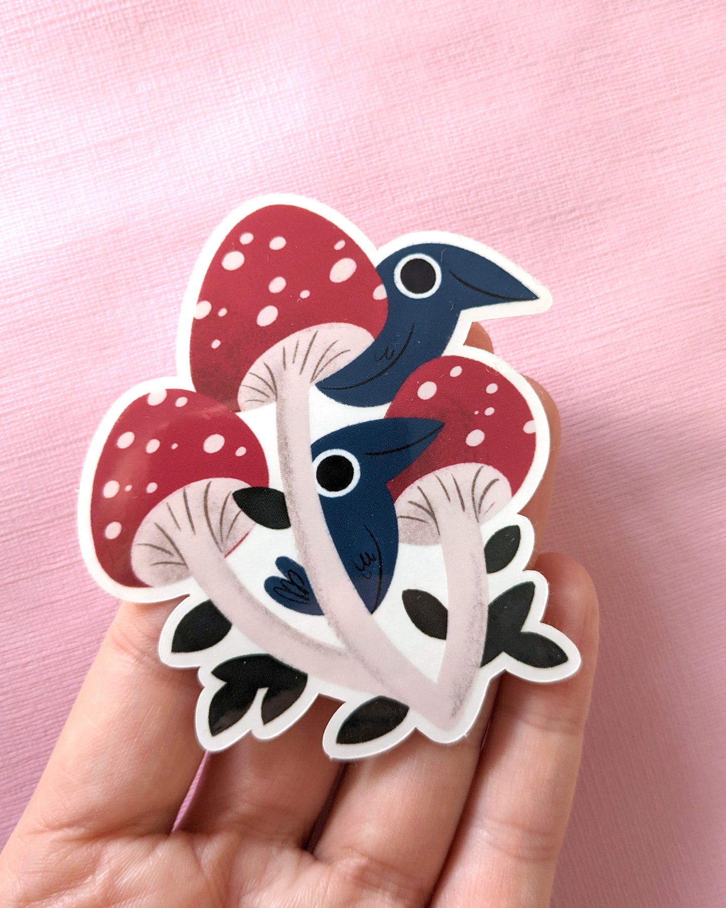 Crows and Mushrooms - Vinyl Sticker