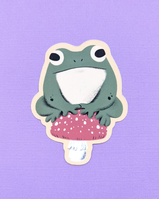 Frog Mushroom - Vinyl Sticker - Patreon - Jess Was Here