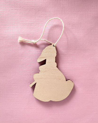Knitting Goose - Wooden Decoration