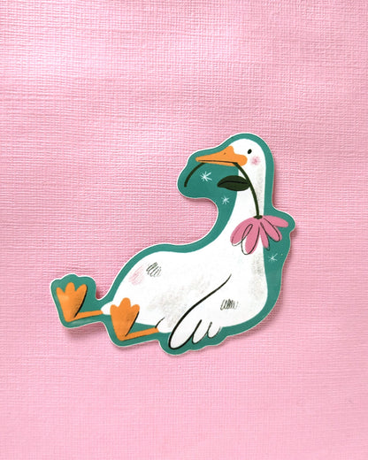 Goose and Flower - Vinyl Sticker