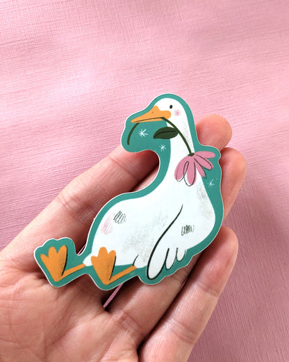 Goose and Flower - Vinyl Sticker